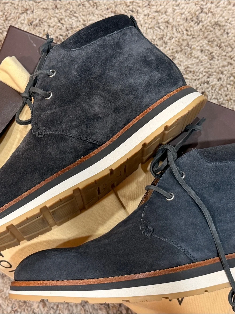 Louis Vuitton Men's Dark Gray Suede Chukka Boots